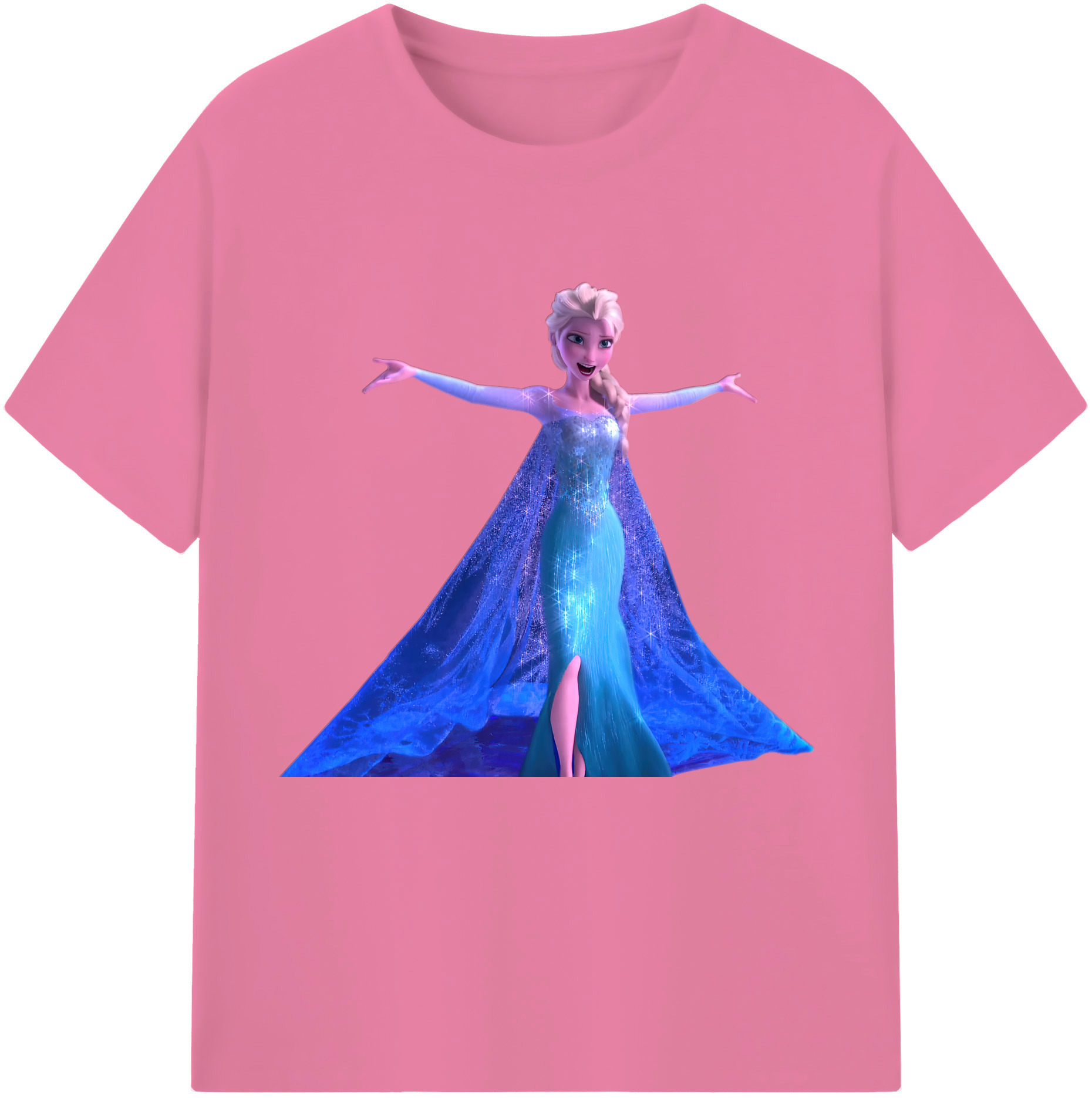 アナと雪の女王 アンナ エルサ Frozen Anna Elsa 綿100％半袖Tシャツ（フロントプリント）